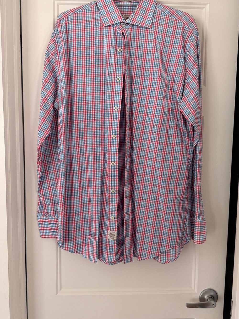 Peter Millar Red & Blue Plaid Long-Sleeve Button-Down Shirt
